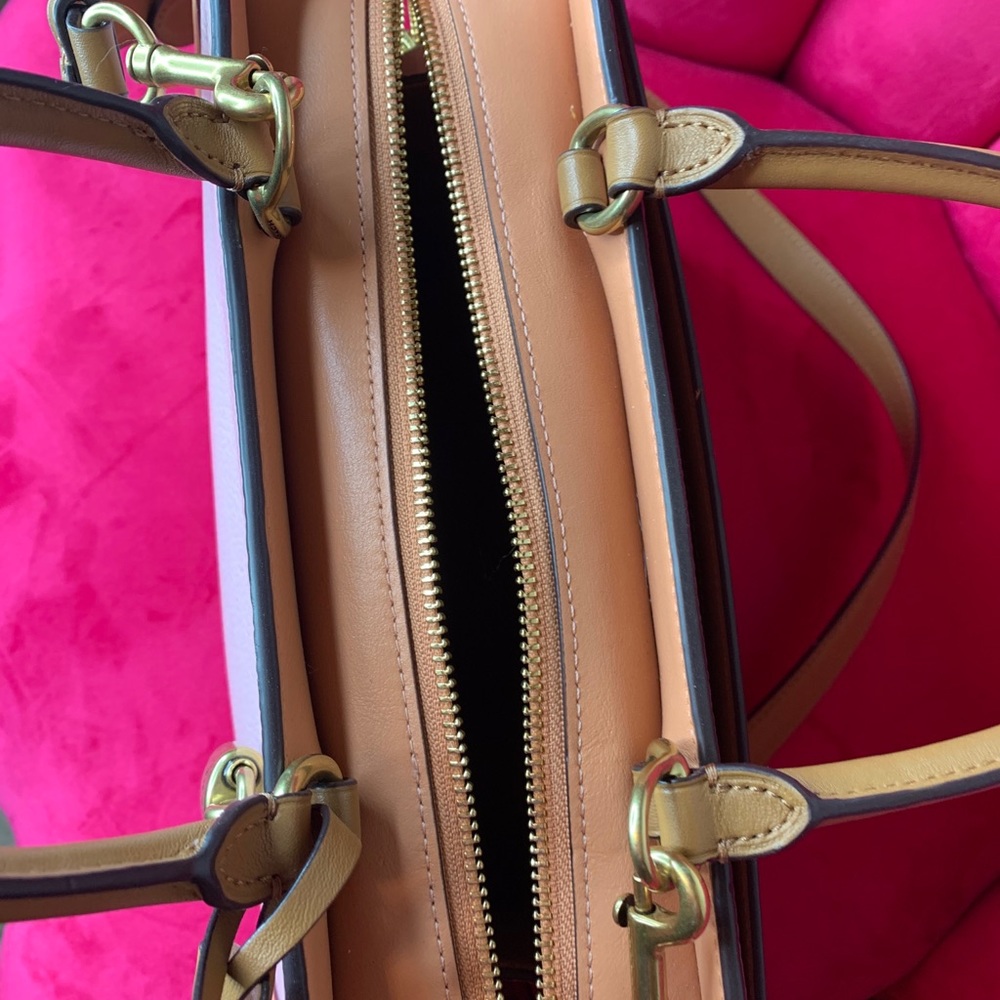 Coach Zoe Color Block Leather Handbag Pink NWOT - Picture 6 of 8